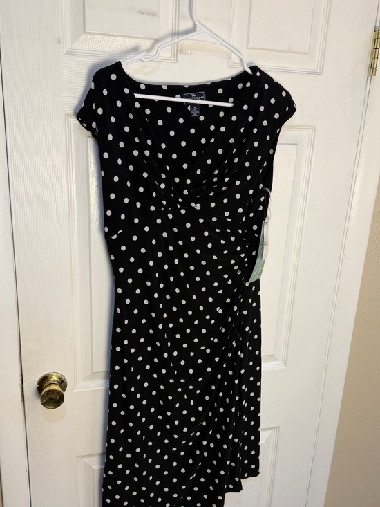 American Living Dresses & Skirts - American Living Black Polka Dot Wrap-Style Dress - Classic Women's Dress 12 NWT
